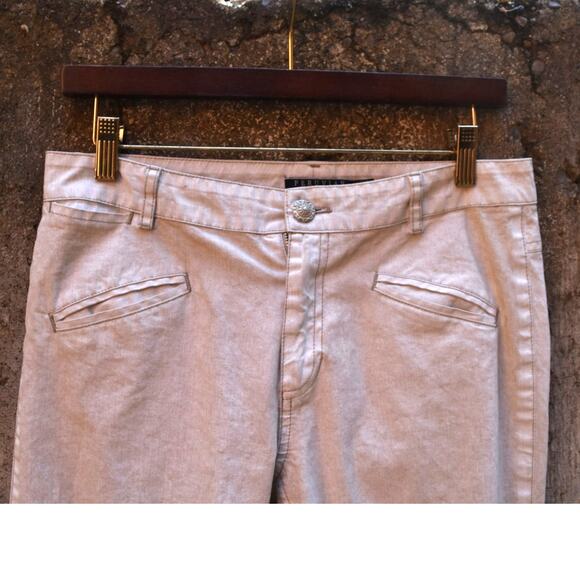 Peruvian Connection Beige Slim Pants with Side Button Detailing – Women’s Size 6 - Picture 4 of 5